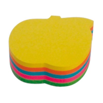 BLOCCHETTI ADESIVI FORMA MELA 71X71 COL. ASS. FLUO