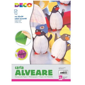 CARTA ALVEARE 25X34 CM COL. ASSORTITI CF. 5 PZ