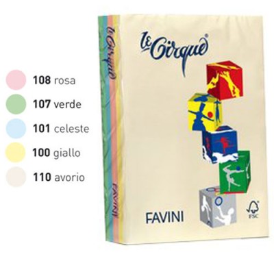 CARTA COLORATA A4 80 GR. 500 FG 5 COL. TENUI ASSOR