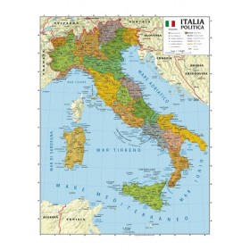 CARTA GEORAFICA BIFACCIALE ITALIA F.TO 100X140CM