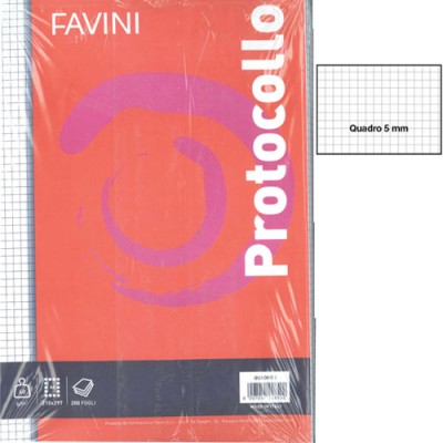 CARTA PROTOCOLLO 5MM DA 200 FG FAVINI