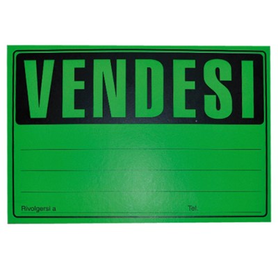 CARTELLI VENDESI 23HX33 CM CF DA 25 PZ COL. ASS