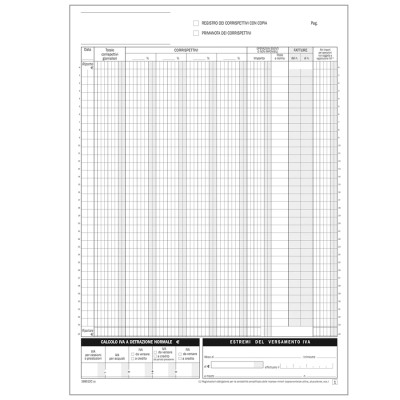 D.U - REGISTRO CORRISPETTIVI 24 MESI 2 COPIE