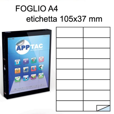 ETICHETTE ADESIVE A4 APPTAC F.TO 105X37 CF 100 FG