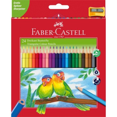 PASTELLI FABER CASTELL TRIANGOLARI DA 24 PZ + TEMP