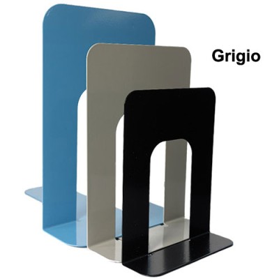 REGGILIBRO 23CM IN METALLO GRIGIO SET 2 PZ