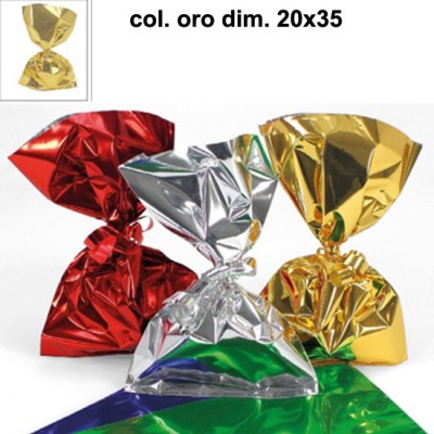 BUSTE REGALO PPL MET. 20X35 CF. DA 100 PZ ORO