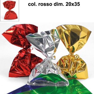 BUSTE REGALO PPL MET. 20X35 CF. DA 100 PZ ROSSO
