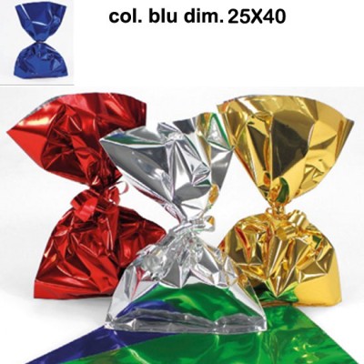 BUSTE REGALO PPL MET. 25X40 CF. DA 100 PZ BLU