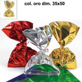 BUSTE REGALO PPL MET. 35X50 CF. DA 50 PZ ORO