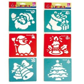 STENCIL NATALE 6 SOGGETTI ASSORTITI 14X15 CM