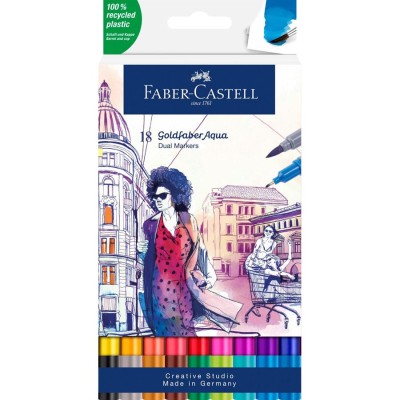 PENNARELLI AQUA DUAL MARKER GOFA DA 18 PZ COL. ASS